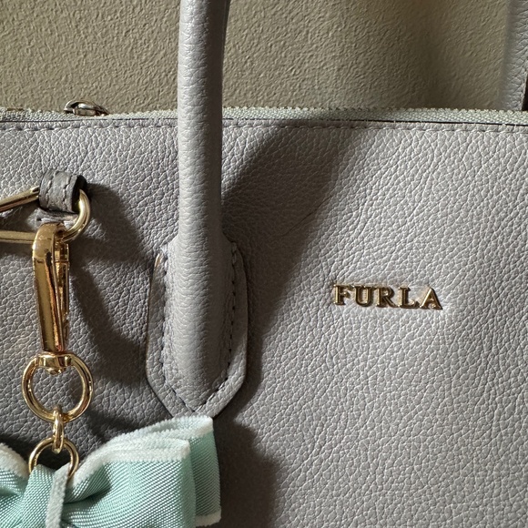 Furla Women's 2 way logo Leather Handbag Satchel - Picture 5 of 6
